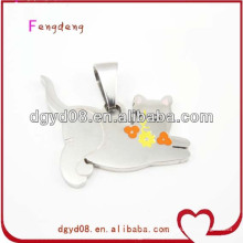 Cute stainless steel cat pendant necklace